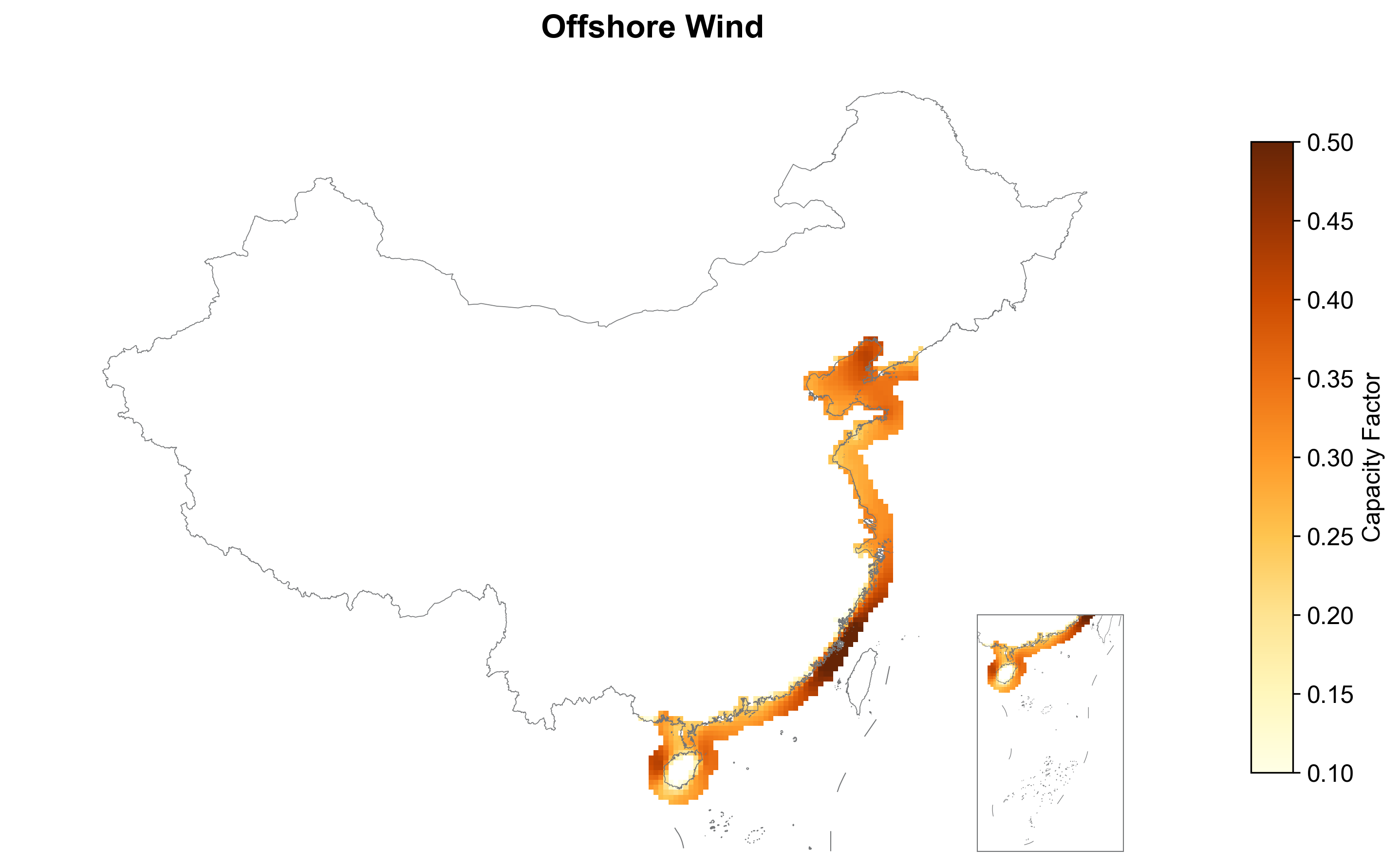China Hourly Offshore Wind Profiles: data visualization